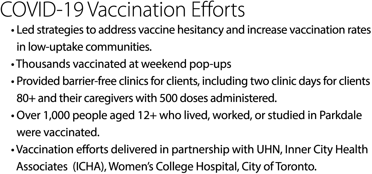 COVID-19 Vaccination Efforts • Led strategies to address vaccine hesitancy and increase vaccination rates in low-upt...