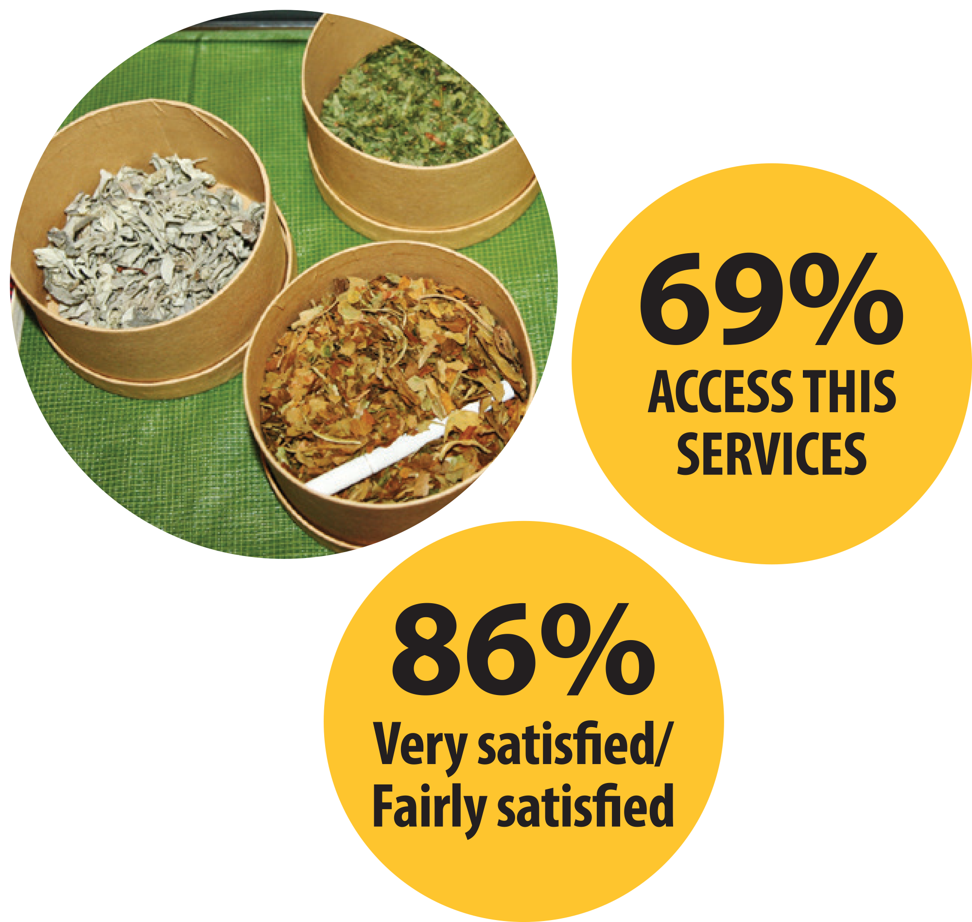 69% Access this services | 86% Very satisfied/Fairly satisfied