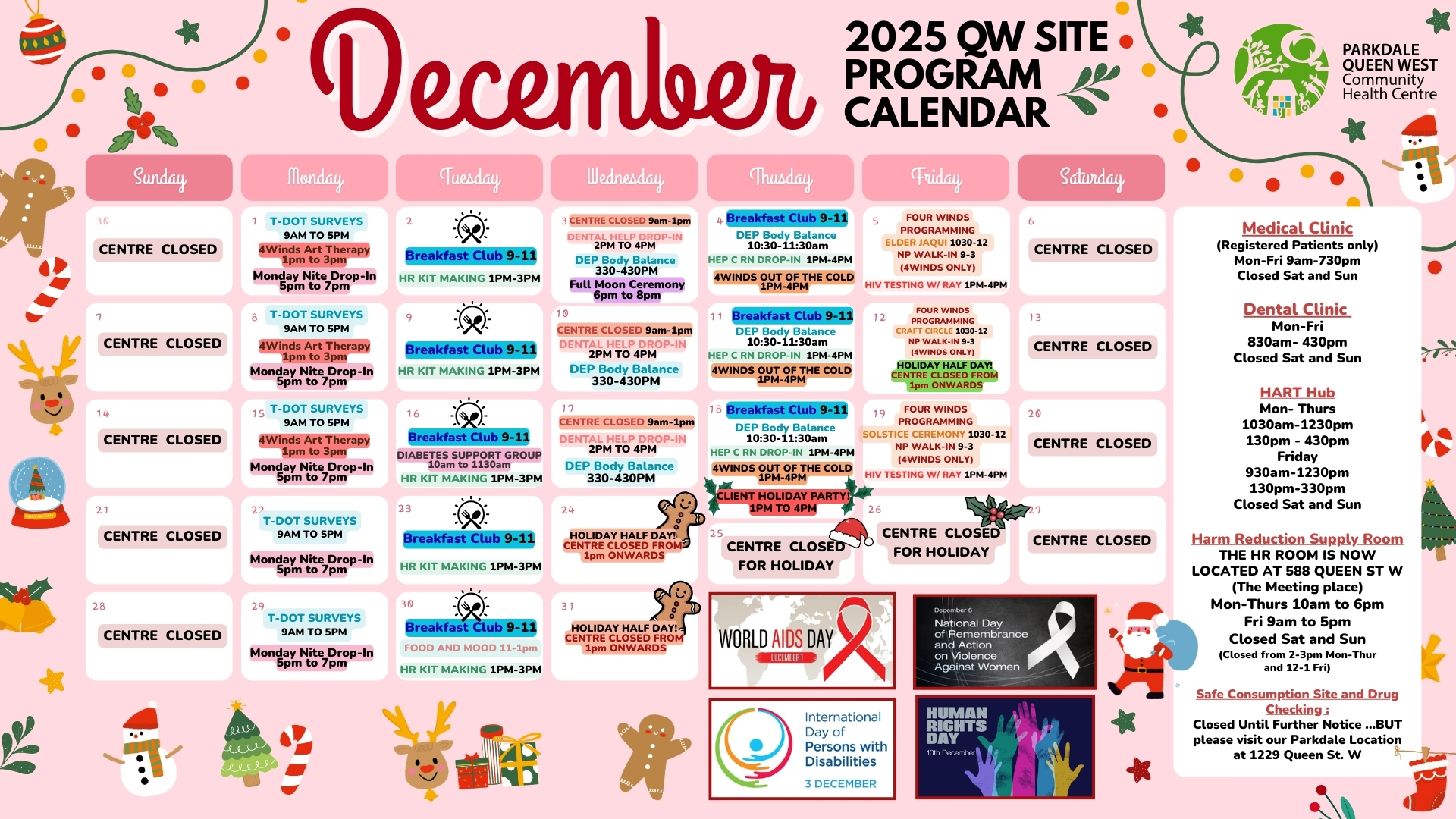 Queen West Program Calendar