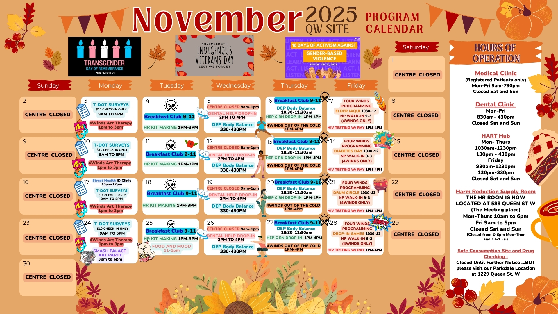 Queen West Program Calendar