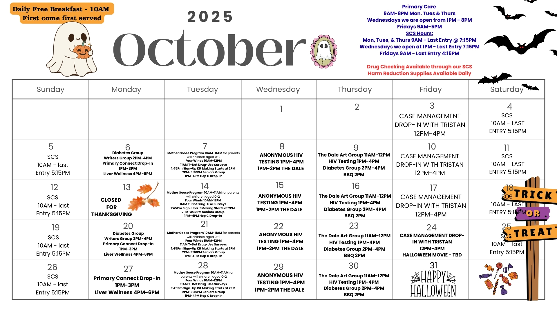 Parkdale Program Calendar September 2025