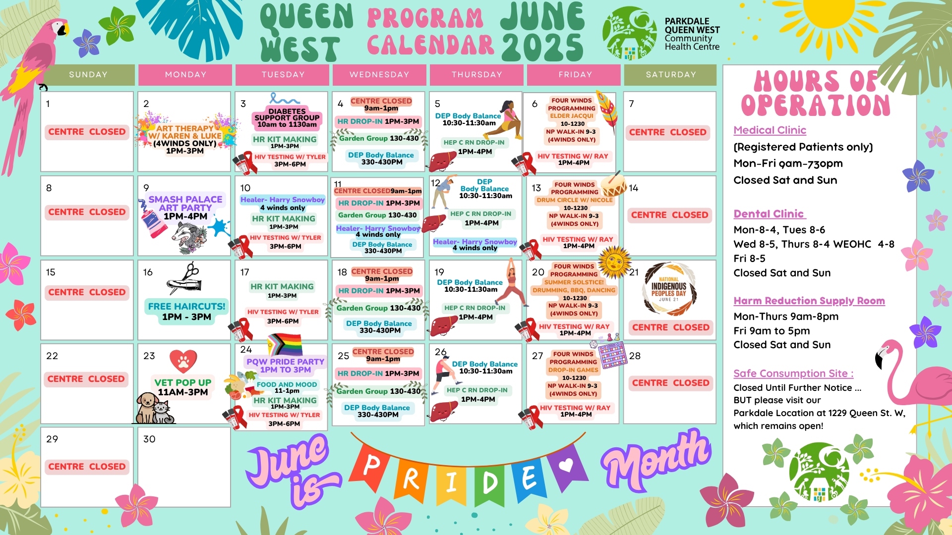 Queen West Program Calendar